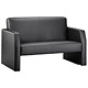 Image of Adroit Reception Sofa Leather W1160xD800xH790mm Black