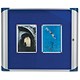 Nobo Pacific Display Cabinet Noticeboard Lockable Aluminium Internal Glazed Case 4x A4 Blue Ref 1901699