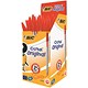 Bic Cristal Ball Pen Clear Barrel 1.0mm Tip 0.4mm Line Red Ref 400280804 [Pack 50]