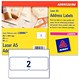 Avery Addressing Labels Laser A5 Sheet of 2 Each 99.1x67.7mm Ref L30065-20 [40 Labels]
