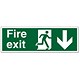 Stewart Superior Safe Condition & Fire Equipment Sign Fire Exit Down Man Arrow 200x600mm Ref NS007
