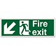 Stewart Superior Safe Condition & Fire Equipment Sign Fire Exit Down Left Arrow 200x600mm