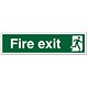 Stewart Superior Safe Condition & Fire Equipment Sign Fire Exit Man to Right 150x600mm