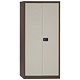 Trexus Storage Cupboard Steel 2-Door W914xD400xH1806mm Brown and Cream