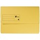 5 Star Premier Document Wallet Half Flap 285gsm Capacity 32mm Foolscap Yellow [Pack 50]