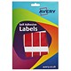 Avery Wallet of Labels 50x25mm Red Ref 16-313 [324 Labels]