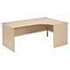 Trexus Classic Desk Radial Panel End Right-hand W1800xD1200xH720mm Maple