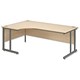 Trexus Cantilever 1800 Radial Desk Left-hand W1800xD1200xH720mm Maple