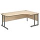 Trexus Cantilever 1800 Radial Desk Right-hand W1800xD1200xH720mm Maple