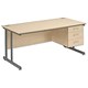 Trexus Cantilever 1600 Desk Single Fixed 3 Drawer Pedestal W1600xD800xH720mm Maple