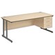 Trexus Cantilever 1800 Desk Single Fixed 3 Drawer Pedestal W1800xD800xH720mm Maple