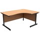 Image of Trexus Contract Radial Desk Right Hand Graphite Legs W1600xD1200xH725mm Beech