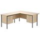 Trexus Traditional 1500 Return Desk Left-hand 2-Drawer Filer W1500xD1795xH725mm Maple
