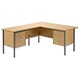 Trexus Traditional 1500 Return Desk Left-hand 2-Drawer Filer W1500xD1795xH725mm Oak