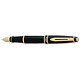 Waterman Expert Fountain Pen Black Laquer with 2-Tone Gold-plated Nib and Gold Trim Ref S0701260