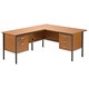 Trexus Traditional 1500 Return Desk Left-hand 2-Drawer Filer W1500xD1795xH725mm Beech
