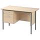 Trexus Traditional 1200 Desk Single Pedestal Left-hand 2 Drawer W1200xD730xH737mm Maple