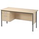 Trexus Traditional 1500 Desk Single Pedestal Left-hand 2 Drawer W1500xD730xH737mm Maple