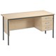 Trexus Traditional 1500 Desk Single Pedestal Right-hand 3 Drawer W1500xD730xH737mm Maple
