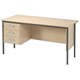 Trexus Traditional 1500 Desk Single Pedestal Left-hand 3 Drawer W1500xD730xH737mm Maple
