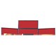 Nobo Showboard Display Header Panel W600xH250xD20mm Sides Black and Red Ref 1900048