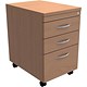 Image of Trexus Mobile Filing Pedestal Tall Under-desk 3-Drawer W400xD600xH674mm Beech