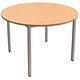 Image of Trexus Circular Table with Silver Legs 18mm Top Dia1100xH725mm Beech