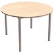 Image of Trexus Circular Table with Silver Legs 18mm Top Dia1100xH725mm Maple