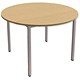 Image of Trexus Circular Table with Silver Legs 18mm Top Dia1100xH725mm Oak