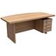 Image of Adroit Virtuoso Executive Desk Bow Fronted with Right Hand Pedestal W1800xD710-930xH750mm Cherry Marbella