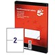 5 Star Office Addressing Labels Laser 2 per Sheet 199.6x143.5mm White [200 Labels]