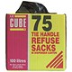 Robinson Young Le Cube Refuse Sacks with Tie Handles 72 Gauge 1500x1000mm Ref 0481 [Pack 75]