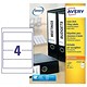 Avery Filing Labels Laser Lever Arch 4 per Sheet 200x60mm Ref L7171-100 [400 Labels]
