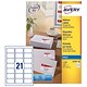 Avery Quick DRY Addressing Labels Inkjet 21 per Sheet 63.5x38.1mm White Ref J8160-100 [2100 Labels]