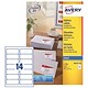 Avery Quick DRY Addressing Labels Inkjet 14 per Sheet 99.1x38.1mm White Ref J8163-100 [1400 Labels]
