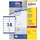 Avery Addressing Labels Laser Jam-free 14 per Sheet 99.1x38.1mm White Ref L7163-500 [7000 Labels]