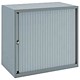 Image of Bisley A4 EuroTambour Low Cupboard W800xD430xH695mm Silver Frame and Silver Shutters Ref ET408/06.SL arn