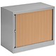 Image of Bisley A4 EuroTambour Low Cupboard W800xD430xH695mm Silver Frame and Beech Shutters Ref ET408/06 BC arn
