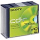 Sony CD-R Recordable Disk Write-once Cased Slim 52x Speed 80 Min 700Mb Ref 10CDQ80NSLD [Pack 10]