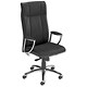 Image of Adroit Zelo Executive High Back Leather Armchair Back 740mm Seat W500xD480xH470-590mm Back H740mm Black