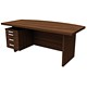 Image of Adroit Virtuoso Executive Desk Bow Fronted with Left Hand Pedestal W1800xD710-930xH750mm Dark Walnut