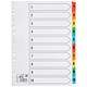 5 Star Office Index 230 micron Card with Coloured Mylar Tabs 1-10 A4 White