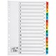 5 Star Office Index 230 micron Card with Coloured Mylar Tabs 1-15 A4 White