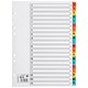5 Star Office Index 230 micron Card with Coloured Mylar Tabs A-Z A4 White