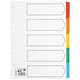 5 Star Office Index 230 micron Card with Coloured Mylar Tabs 5-Part A4 White