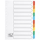 5 Star Office Index 230 micron Card with Coloured Mylar Tabs 10-Part A4 White