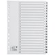 5 Star Office Index 230 micron Card with Clear Mylar Tabs 1-20 A4 White