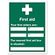 Stewart Superior Sign First Aid Sign W450xH600mm Self-adhesive Vinyl Ref KS008SAV