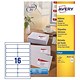 Avery Quick DRY Addressing Labels Inkjet 16 per Sheet 99.1x33.9mm White Ref J8162 [1600 Labels]