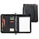 Impala Ring Binder Portfolio Leather Zipped with Handle Internal Calculator A4 Notepad Black Ref 508104B